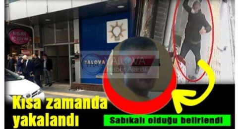 Polis otosunun AK Parti İl Başkanlığının camı ve tabelasını arkasından bir emlakçının camlarını kırdı.