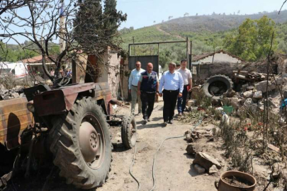 Manisa Saruhanlı’da yangınzedelerin yanında