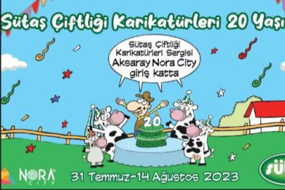 Sütaş Çiftliği Karikatürleri Sergisi Aksaray Nora City’de