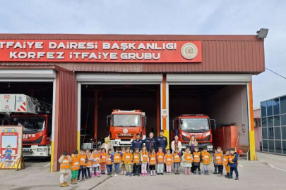 Kocaeli itfaiyesinin minik ziyaretçileri