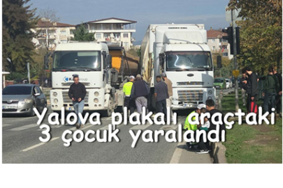 Yalova plakalı araç kaza yaptı