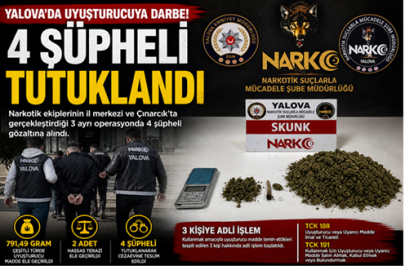 YALOVA’DA UYUŞTURUCUYA DARBE: 4 TUTUKLAMA
