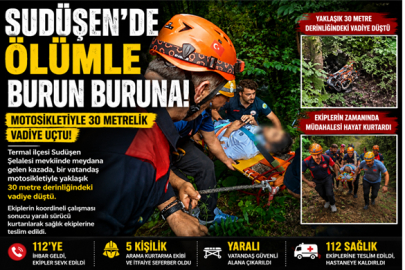 30 METRELİK VADİYE UÇTU