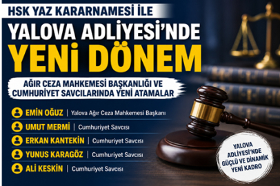 Yalova adliyesinde görev değişimi
