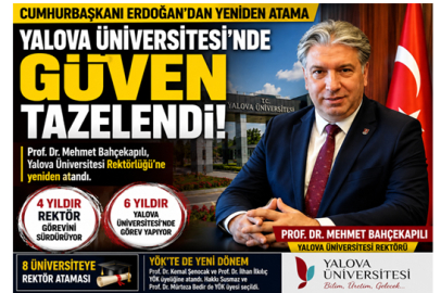 YALOVA ÜNİVERSİTESİ'NE GÜVEN OYU