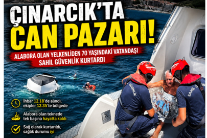  70 YAŞINDAKİ VATANDAŞI SAHİL GÜVENLİK KURTARDI