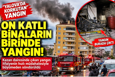 On Katlı Binaların birinde kazan dairesinde yangın